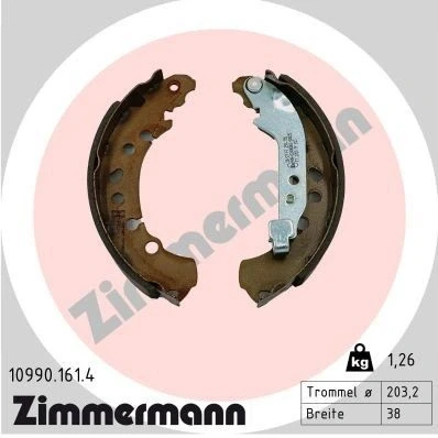 Billede af ZIMMERMANN 10990.161.4 Bremsebakker 203mm 38mm med arm, Billede svarer til leveringsomfang TOYOTA: Aygo X