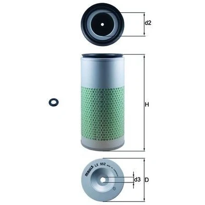 Billede af MAHLE ORIGINAL LX 952 Luftfilter 290,0 134,0 Filterindsats LAND ROVER: Defender SUV, SUV Cabriolet