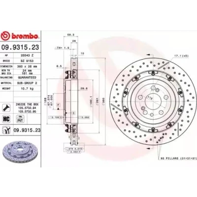 Billede af BREMBO TWO PIECE FLOATING DISCS LINE 09.9315.23 Bremseskiver