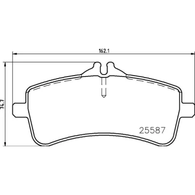 Billede af BREMBO P 50 131 Bremseklodser Forberedt til slidindikator med bremsecaliperskruer tilbehør MERCEDES BENZ: S klasse Sedan