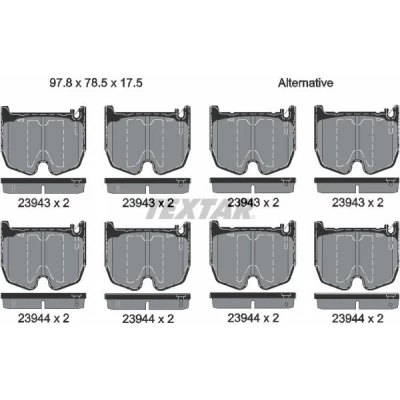 Billede af TEXTAR 2394301 Bremseklodser Forberedt til slidindikator MERCEDES BENZ: E klasse Sedan, CLS Coupe, T modell