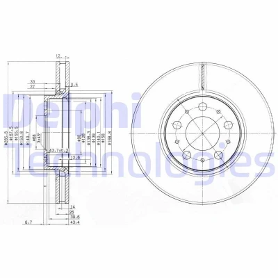 Billede af DELPHI BG3513 Bremseskiver 286 26 5 ventileret olieret ubehandlet uden hjullejer, ABS sensorring VOLVO: V70 2, S60 I, S80 I