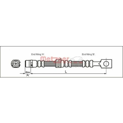 Billede af METZGER 4112825 Bremseslange 398 OPEL: Astra G CC, Zafira A