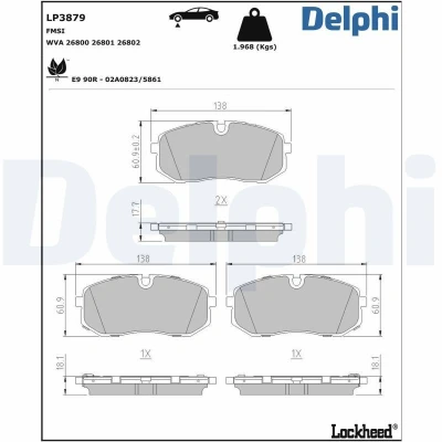 Billede af Bremseklodser DELPHI LP3879