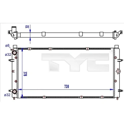 Billede af TYC 737 0059 R Radiator 720 378 32 manuelt gear Mekanisk fuget køleripper VOLKSWAGEN: Transporter 4 Bus,