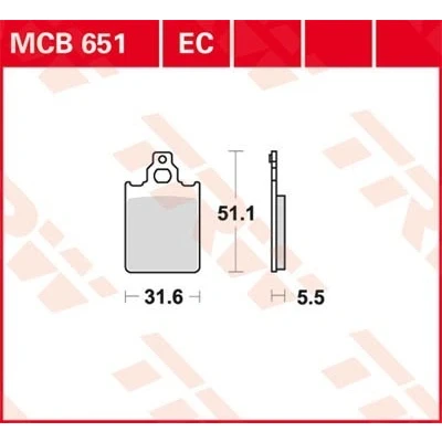 Billede af TRW Organic Low Budget MCB651EC Bremseklodser