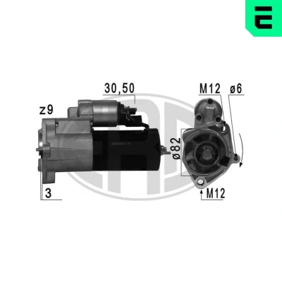 Billede af ERA 220721A Starter 12 2 9 AUDI: A4 B7 Avant, A6 C6 Sedan