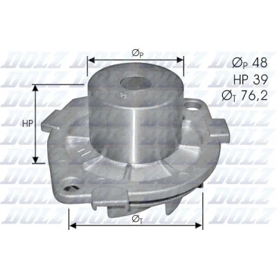 Billede af DOLZ S214 Vandpumpe med remskive 48 ALFA ROMEO: 156 Sedan, Sportwagon, 145, FIAT: Grande Punto Hatchback