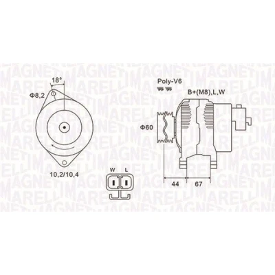 Billede af MAGNETI MARELLI 063731526010 Generator 14V 70A OPEL: Astra G CC, Meriva A