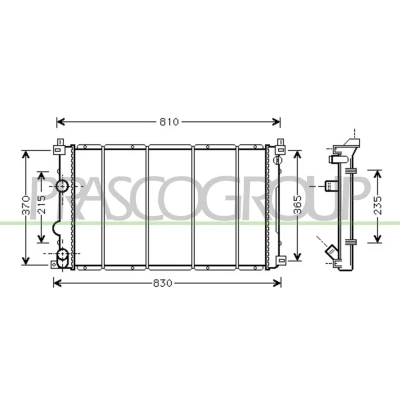 Billede af PRASCO DS960R003 Radiator Kobber 730 415 34 Mekanisk fuget køleripper