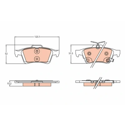 Billede af TRW GDB2178 Bremseklodser med akustisk advarsel for slid FORD: FOCUS 3