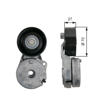 Billede af GATES T39162 Strammehjul FleetRunner Micro V Stretch Fit RENAULT: MEGANE 3 Grandtour, CLIO 3, LAGUNA NISSAN: X Trail, Qashqai / Qashqai+2 I