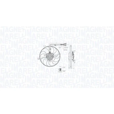 Billede af MAGNETI MARELLI 069422847010 Køleventilator 348 12 198 VOLKSWAGEN: Golf 4, Polo IV Hatchback, Fox SKODA: Fabia 2, AUDI: TT Coupe