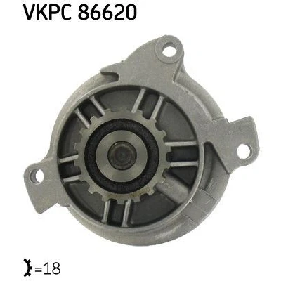 Billede af SKF VKPC 86620 Vandpumpe 18 Stålplade til tandremsdrift VOLVO: 940 II Stationcar, V70 2, Sedan