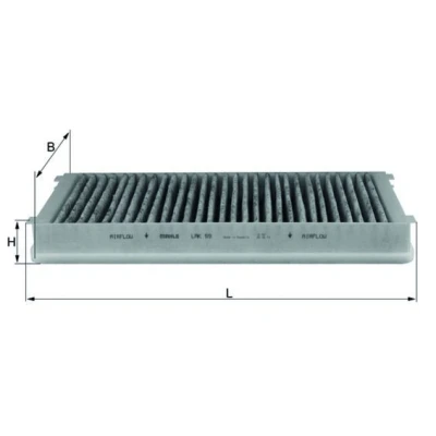 Billede af MAHLE ORIGINAL LAK 59 Kabinefilter Aktivkulfilter 326,0 165 34,0 PEUGEOT: 406 Sedan, Stationcar