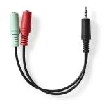 Billede af Stereo Audio kabel 3.5 mm Hanstik 2 x Hunstik Nikkelplateret 0.20 m Runde Anthracite Box