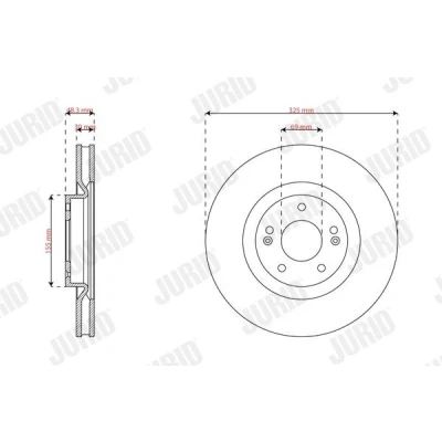 Billede af FERODO Bremseskive 325mm 30mm 5 69mm ventileret DDF3242C Bremseskiver, Skivebremser