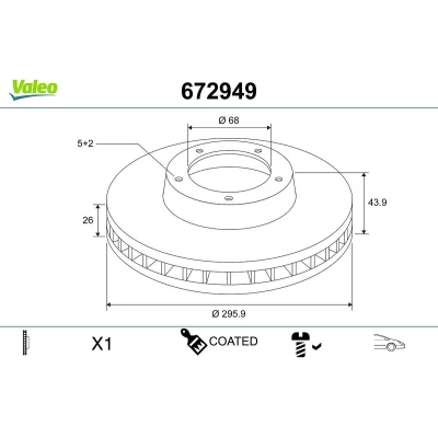Billede af Bremseskive VALEO 672949