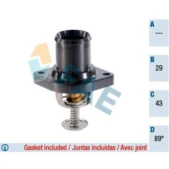 Billede af FAE 5322989 Termostat 89 med pakninger PEUGEOT: 206 Hatchback, 307 SW, CITROËN: C5 II 3, C4 Coupe