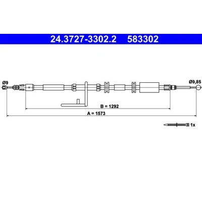Billede af Kabel, parkeringsbremse ATE 24.3727 3302.2
