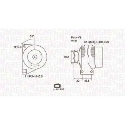 Billede af MAGNETI MARELLI 063731958010 Generator 12V 150A LAND ROVER: Discovery 3, 4