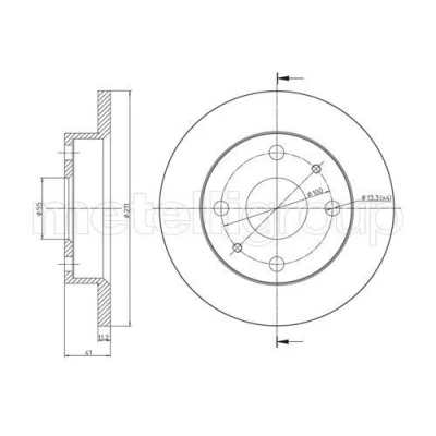 Billede af METELLI 23 0791 Bremseskiver 211,0 11,0 4 55,0 fuldstændigt DAIHATSU: CUORE 6