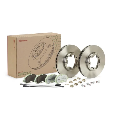 Billede af BREMBO KT 10 011 Bremsesæt, skivebremser indvendigt ventileret med tilbehør bremsecaliperskruer Inkl. slidadvarselskontakt