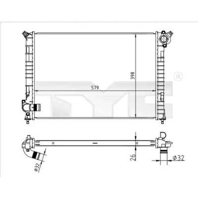Billede af TYC 722 0001 Radiator 579 398 26 manuelt gear Loddet køleripper MINI: Hatchback