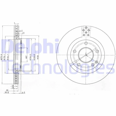 Billede af DELPHI BG3829 Bremseskiver 276 22 5 ventileret olieret ubehandlet uden hjullejer, ABS sensorring MERCEDES BENZ: A klasse