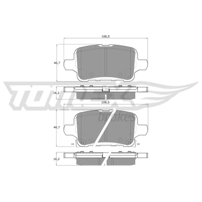 Billede af TOMEX brakes TX 19 11 Bremseklodser bagaksel med akustisk advarsel for slid tilbehør OPEL: Insignia B Sports Tourer, Grand Sport