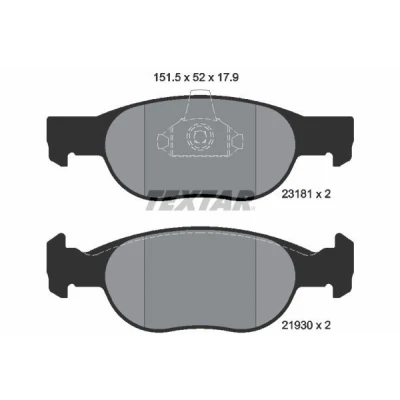 Billede af TEXTAR 2318101 Bremseklodser Ikke forberedt til slidindikator FIAT: Punto II Hatchback, I Cabriolet, LANCIA: Y