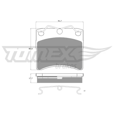 Billede af TOMEX brakes TX 10 64 Bremseklodser foraksel med tilbehør VOLKSWAGEN: Transporter 4 Bus,