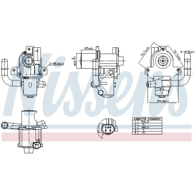 Billede af NISSENS 98264 EGR Ventil uden køler RENAULT: MEGANE 3 Grandtour, Clio 4, GRAND SCENIC 3, NISSAN: Juke, Qashqai / Qashqai+2 I, DACIA: LOGAN MCV 2