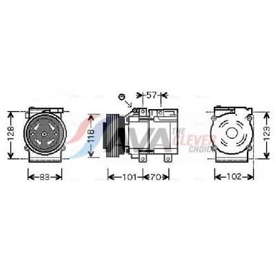 Billede af PRASCO HYAK209 Kompressor HS18 R 134a