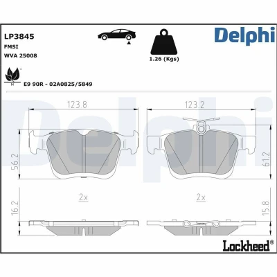 Billede af Bremseklodser DELPHI LP3845