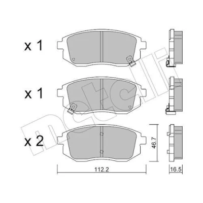 Billede af METELLI 22 1353 0 Bremseklodser med akustisk advarsel for slid