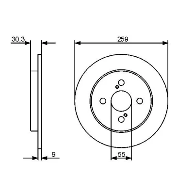 Billede af BOSCH 0 986 479 420 Bremseskiver 259 9 4 100 fuldstændigt olieret TOYOTA: Yaris III Hatchback, iQ, II Hatchback