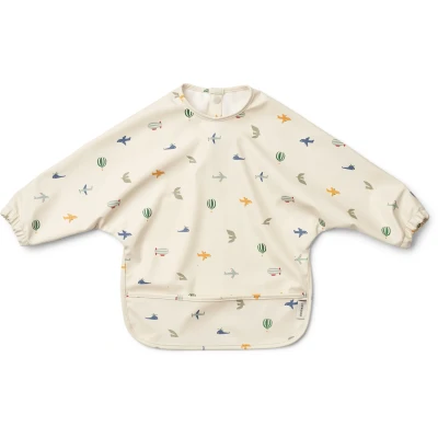 Billede af Liewood Merle Printed CAPE BIB Unisex Andre accessories til børn, Størrelse: One Size, Aviator / ecru