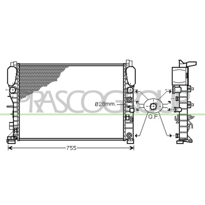 Billede af PRASCO ME039R002 Radiator Aluminium 640 448 26 med lynkobling Loddet køleripper MERCEDES BENZ: E klasse T modell, Sedan