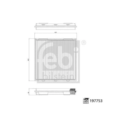 Billede af FEBI BILSTEIN 197753 Kabinefilter Partikelfilter (HEPA) 413mm 63mm TESLA: Model S, X