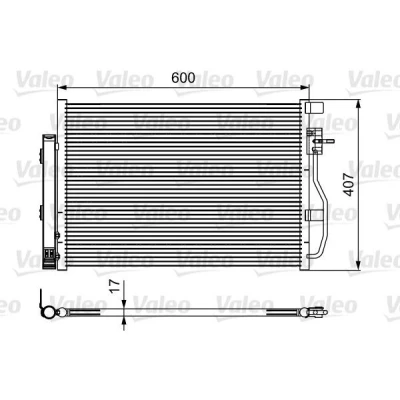 Billede af VALEO 814478 Kondensator med tørrer 12mm 9mm Aluminium 385mm CHEVROLET: Aveo Hatchback