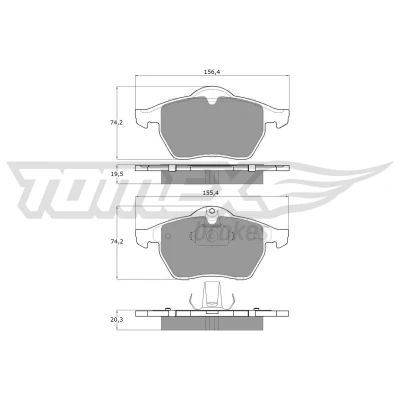 Billede af TOMEX brakes TX 12 25 Bremseklodser foraksel Forberedt til slidindikator SAAB: 9 5 Stationcar, 3 Hatchback, Sedan, OPEL: Astra G CC, Calibra A