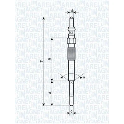 Billede af MAGNETI MARELLI 062900080304 Gløderør 11V 10A M8X1 FORD: MONDEO 4 Turnier, S Max Mk1, Galaxy Mk2 MPV, CITROËN: C5 II Hatchback, C6 Sedan