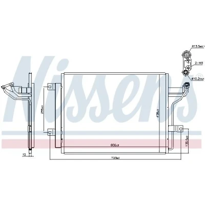Billede af NISSENS 940909 Kondensator med tørrer Aluminium 600 R 134a