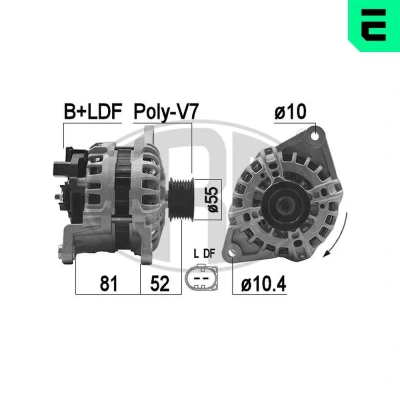 Billede af ERA 209478A Generator 14V 150A FIAT: Ducato III Ladvogn / Chassis, Van, IVECO: Daily V Van Stationcar