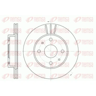 Billede af REMSA 6954.10 Bremseskiver foraksel 233,8, 233,8 16 4 ventileret SUBARU: JUSTY 4, DAIHATSU: Sirion II
