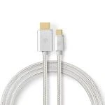Billede af USB adapter 3.1 Type C Han HDMI Stik 2.00 m Runde Guldplateret Flettet / Nylon Aluminium Cover Window Box