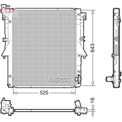 Billede af DENSO DRM45054 Radiator 525 669 16