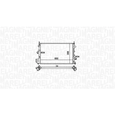 Billede af MAGNETI MARELLI 350213173700 Radiator 650 398 34 Mekanisk fuget køleripper OPEL: Vectra C Caravan, CC, Sedan