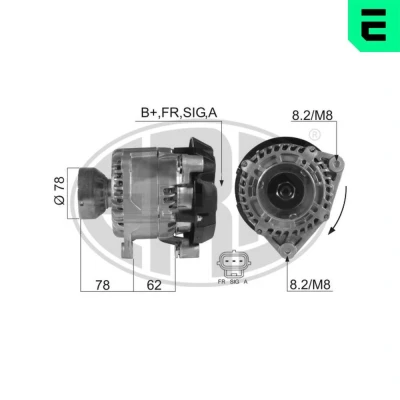 Billede af ERA 210366A Generator 14V 124A FORD: Focus Mk1 Stationcar, Hatchback